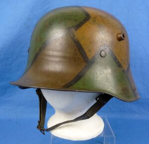WWI German Camouflaged M1916 Combat Helmet by Hermann Weissenburger & Company
