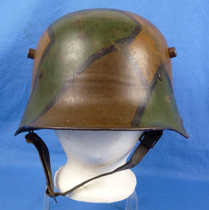 WWI German Camouflaged M1916 Combat Helmet by Hermann Weissenburger & Company - Image 2