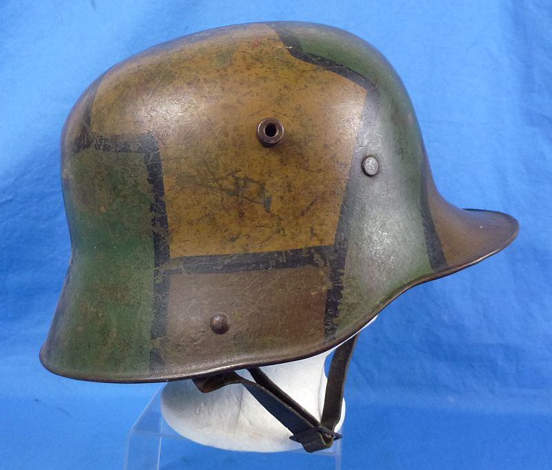 WWI German Camouflaged M1916 Combat Helmet by Hermann Weissenburger & Company - Image 3