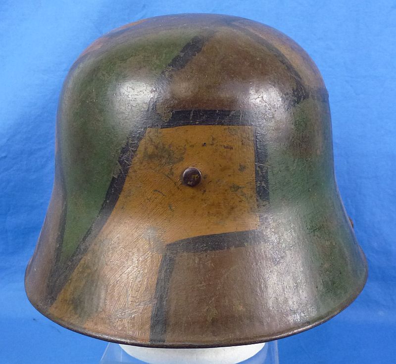 WWI German Camouflaged M1916 Combat Helmet by Hermann Weissenburger & Company - Image 4