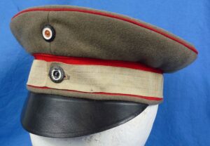 Named Imperial German Field Grey Visor Cap with Camouflage Cap Band