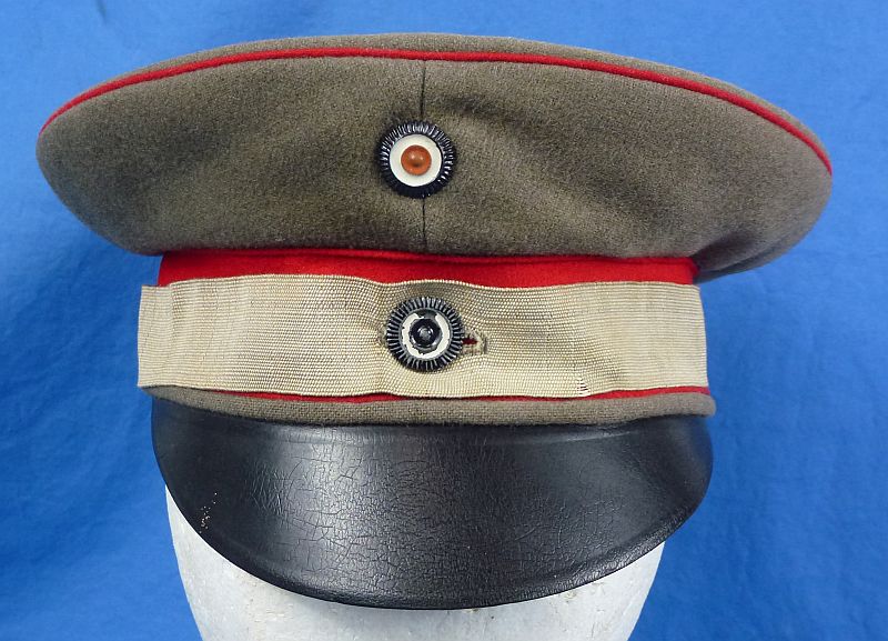 Named Imperial German Field Grey Visor Cap with Camouflage Cap Band - Image 2