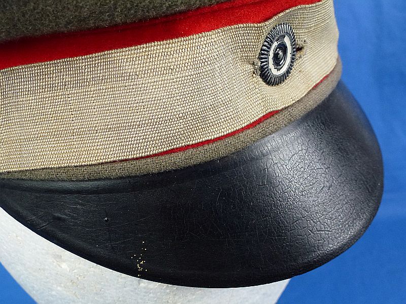 Named Imperial German Field Grey Visor Cap with Camouflage Cap Band - Image 3