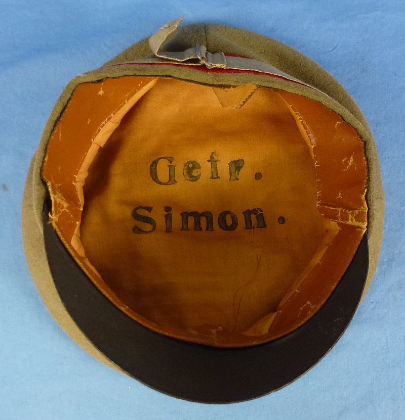Named Imperial German Field Grey Visor Cap with Camouflage Cap Band - Image 9