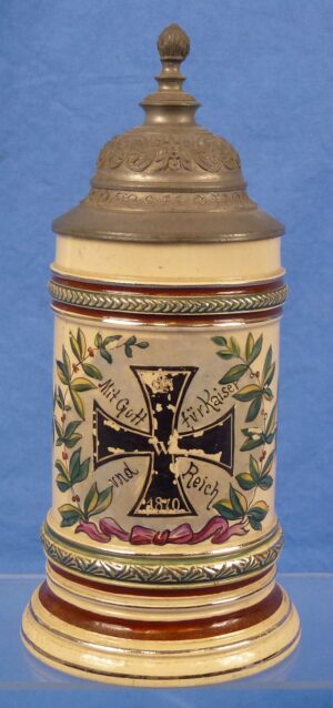 Imperial German Patriotic Stein with the 1870 Iron Cross