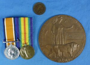 Posthumous WWI British Medals and Memorial Plaque Group to the Gloucestershire Regiment