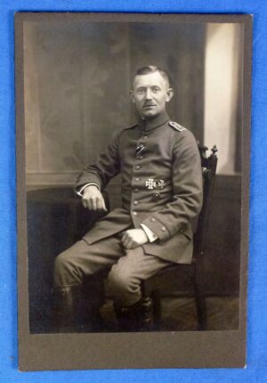 Portrait Photograph of a WWI German Field Artillery Officer with Medals