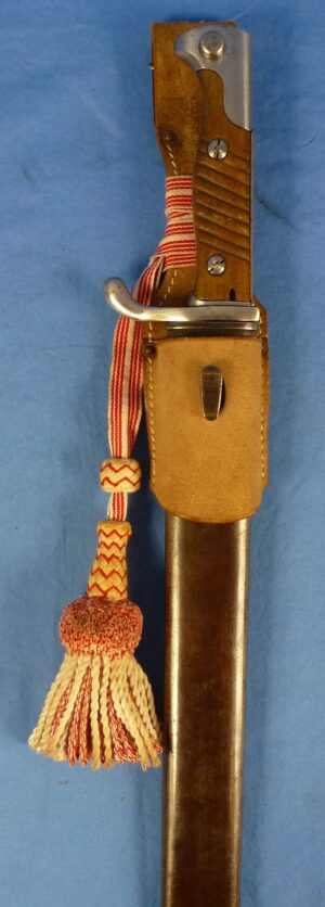 Excellent Condition 1916 Dated Model S98/05 Dress "Butcher Blade" Sawback Bayonet by WKC with Frog and Portepee