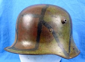 Camouflaged Model 1916 German Combat Helmet by C. Thiel & Söhne