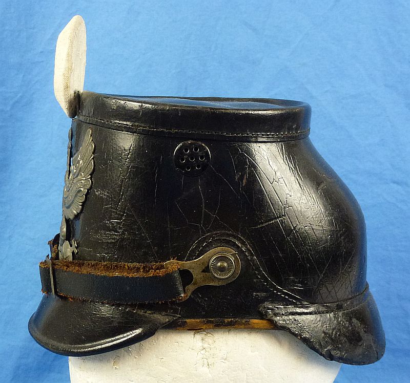 WWI Model 1915 Imperial Prussian Jäger EM/NCO Shako Marked to a Machine Gun Unit - Image 5