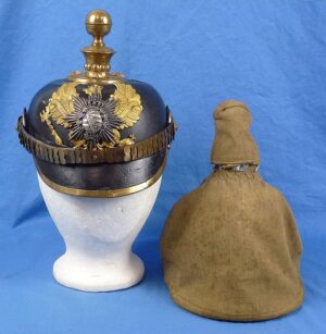 Imperial Sachsen-Coburg-Gotha Artillery Officer Pickelhaube with Cloth Field Cover