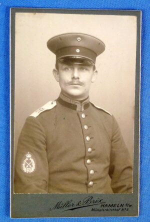 A Portrait Photograph of a Solider of the 164th (4th Hannover) Infantry Regiment Wearing His 1910 Kaiserabzeichen Shooting Badge