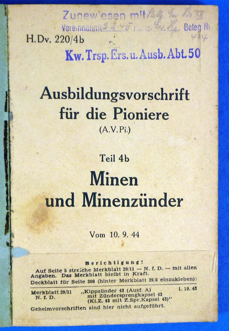 1944 German Pioneer Manual on Mines - Image 3