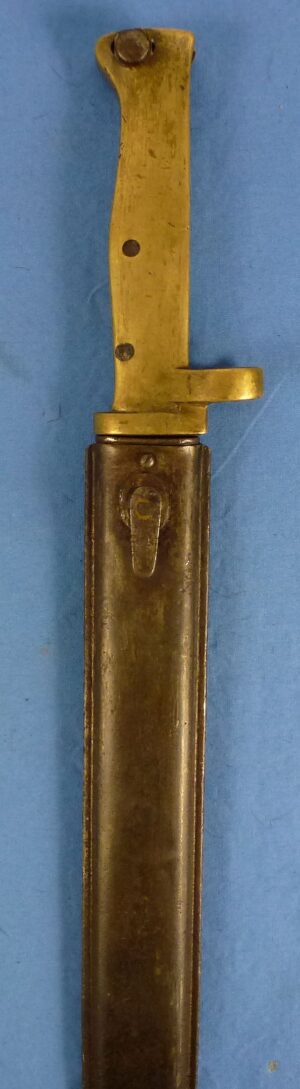 WWI German Brass Handle Ersatz Bayonet with "FAG" Scabbard