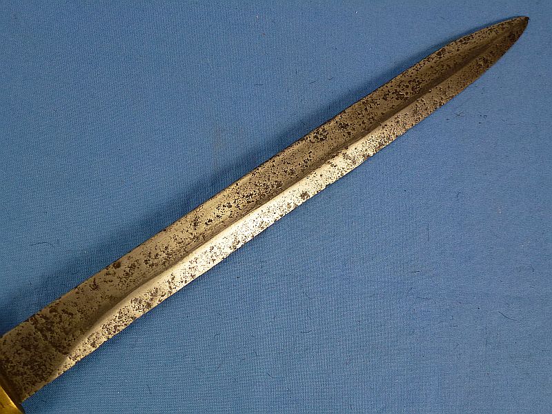 WWI German Brass Handle Ersatz Bayonet with "FAG" Scabbard - Image 4