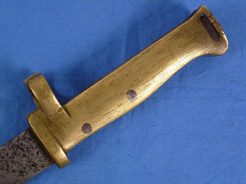WWI German Brass Handle Ersatz Bayonet with "FAG" Scabbard - Image 6