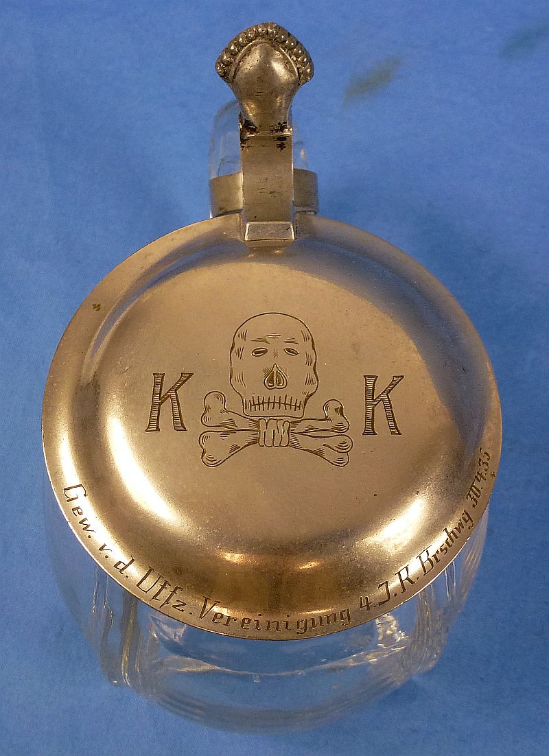1935 Presentation Braunschweig Unit Stein with Totenkopf Lid - Image 3