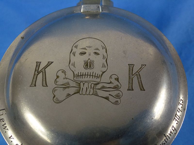 1935 Presentation Braunschweig Unit Stein with Totenkopf Lid - Image 4
