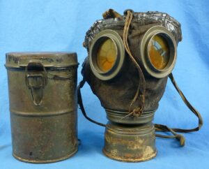 Named WWI German Model 1917 Gas Mask in Carrying Canister