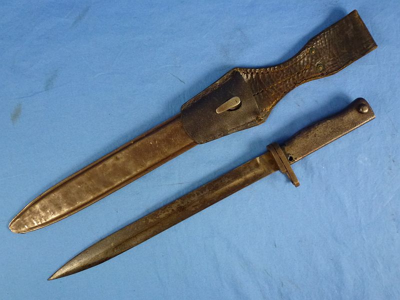Unit Marked WWI German Ersatz Bayonet with Frog - Image 2