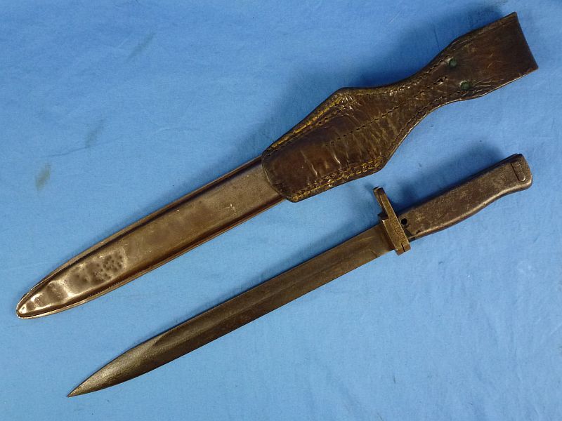 Unit Marked WWI German Ersatz Bayonet with Frog - Image 3