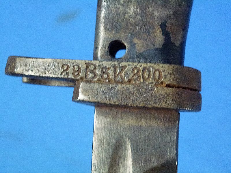 Unit Marked WWI German Ersatz Bayonet with Frog - Image 8