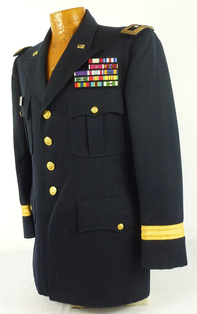 The Dress Blue Uniform Tunic and Mess Dress Jacket of Three War Veteran U.S. Army Major General Kenneth T. Sawyer with Flags - Image 5