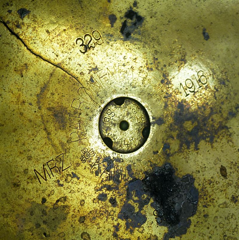 Cased 1916 Dated German Minenwerfer Shell Casings & Box - Image 5