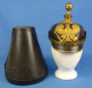 Cased Imperial Prussian Artillery Officer Pickelhaube