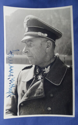 WWII German SS General Autographed Postcard