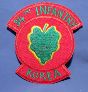 Korean Made 34th Infantry Regiment Korea Patch