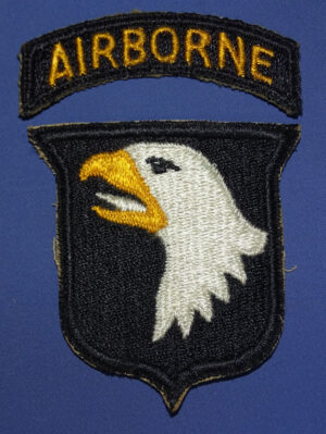 WWII White Tongue 101st Airborne Patch With Tab