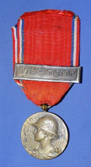 WWI French Prudhomme Version Verdun Medal With Verdun Bar