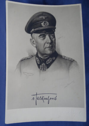 WWII German Knights Cross Recipient Colonel General Nikolaus Von Falkenhorst Autographed Postcard