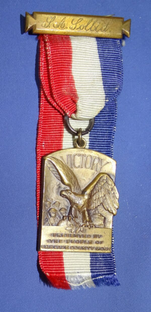 WWI Cascade County Montana Named Service Medal
