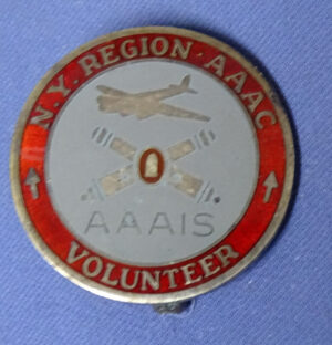 WWII New York Region AAAC Artillery Volunteer Sterling Lapel Pin