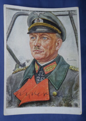 WWII German Knights Cross Recipient Colonel General Guderian Autographed Postcard