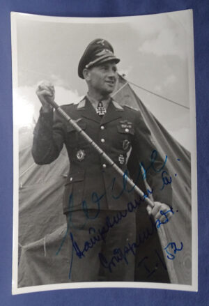 WWII German Luftwaffe Pilot Knights Cross Recipient Autographed Photo