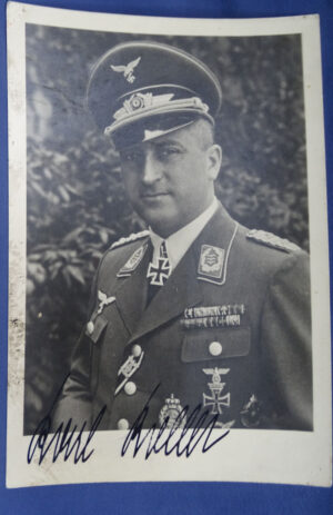 WWII German Knights Cross Recipient General Der Flieger Karl Koller Autographed Photo