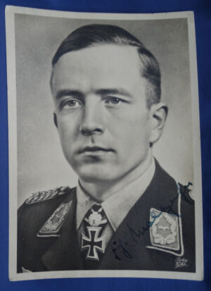 WWII German Luftwaffe Knights Cross Recipient Major Von Maltzahn Autographed Postcard
