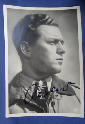 WWII German Knights Cross Recipient Major Oesau Autographed Postcard