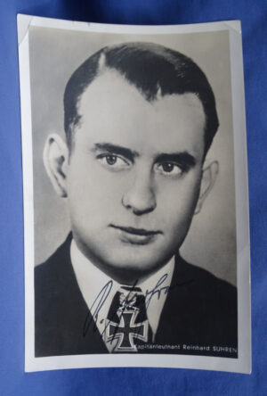 WWII German U-Boat Ace Kapitantleutnant Reinhard Suhren Autographed Postcard