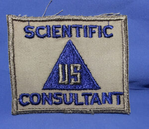WWII U.S. Scientific Consultant Non-Combatant / Civilian Personnel Patch