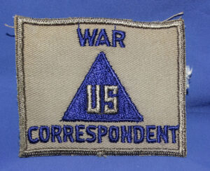WWII U.S. War Correspondent Non-Combatant / Civilian Personnel Patch