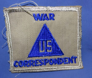 WWII U.S. War Correspondent Non-Combatant / Civilian Personnel Patch