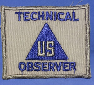WWII U.S. Technical Observer Non-Combatant / Civilian Personnel Patch