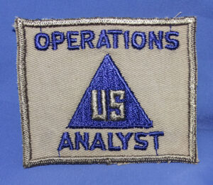 WWII U.S. Operations Analyst Non-Combatant / Civilian Personnel Patch