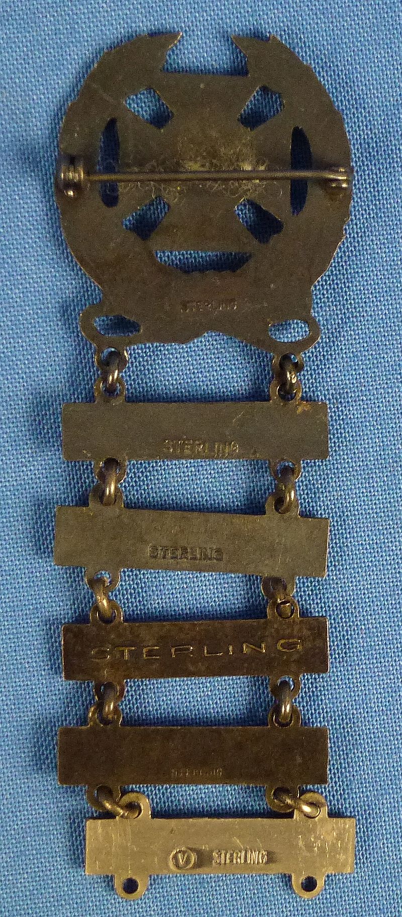 WWII Sterling U.S. Army Five Bar Expert Marksman Badge - Image 2