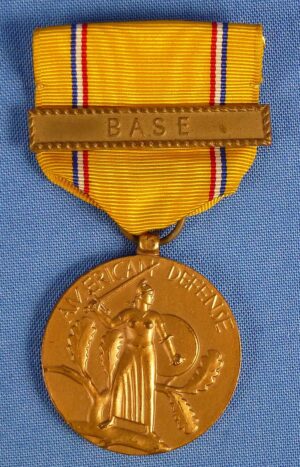 WWII American Defense Medal with "BASE" Bar