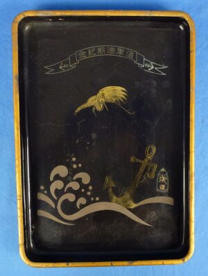 Named WWII Japanese Navy Commemorative Service Sake Tray